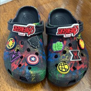 CROCS Kids Black Multicolor Marvel Clog Sandals